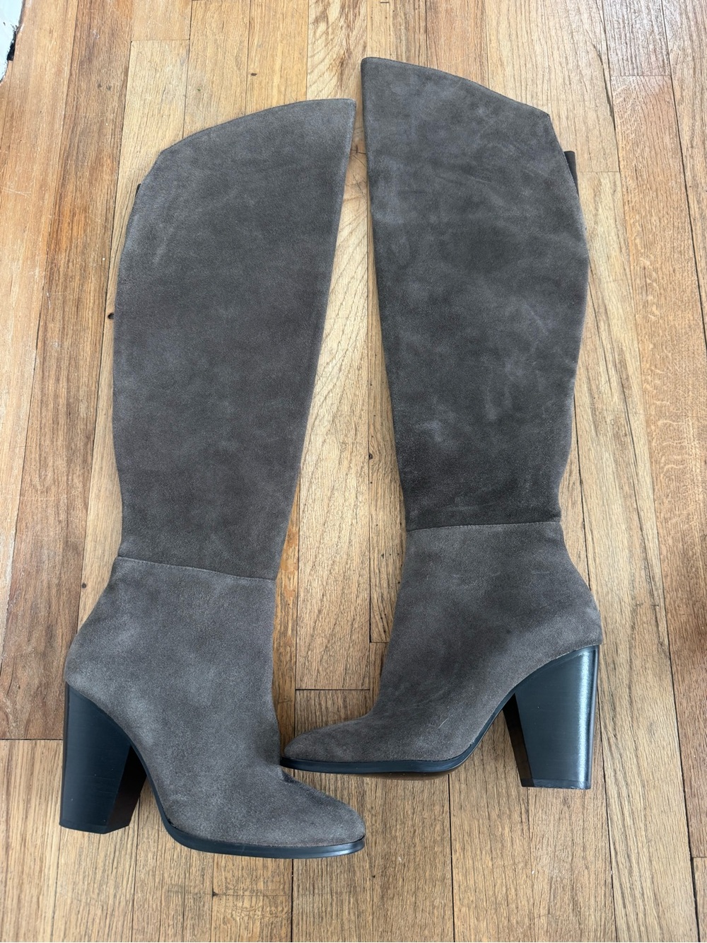 Steven by Steve Madden Women's Tall Suede Block Heel Boots - Taupe